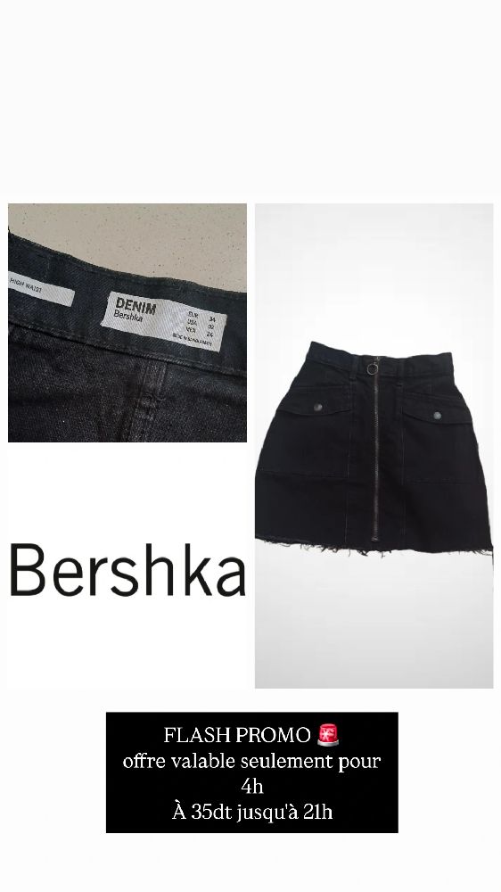 Mini jupe noire BERSHKA 💣💥