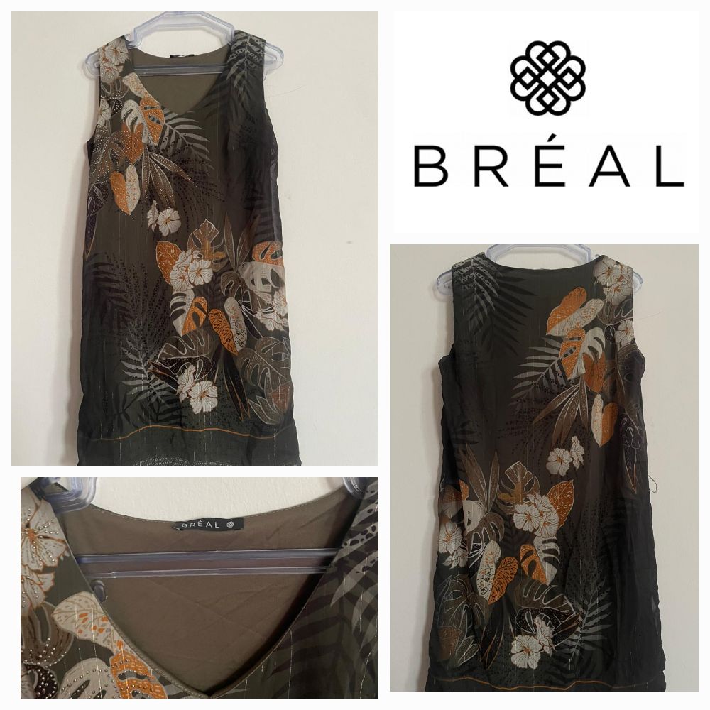 ROBE COURTE EN MOUSSELINE-BREAL 🌿🌴🌱 