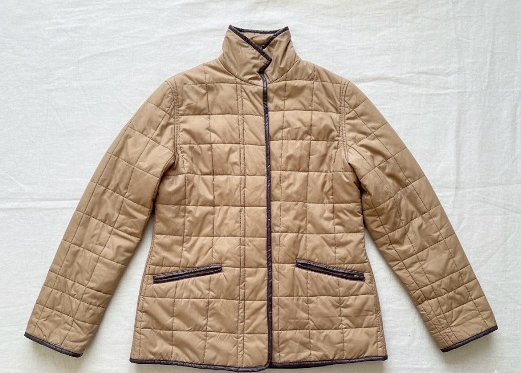 Veste matelassée beige avec des bordures marron T44/46/48