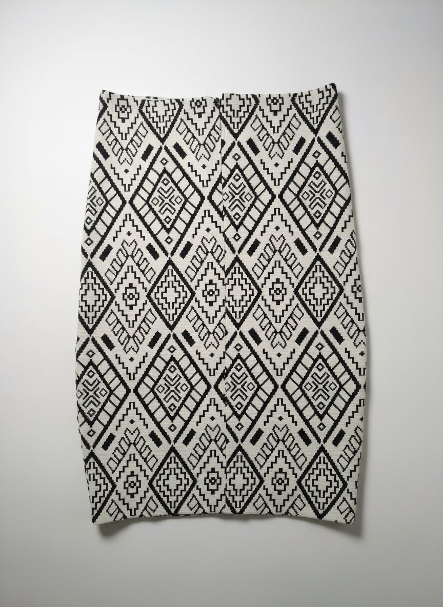Jupe blanche avec motif noir 
