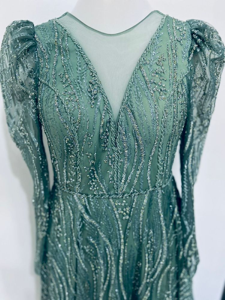 Robe de soirée vert d’eau