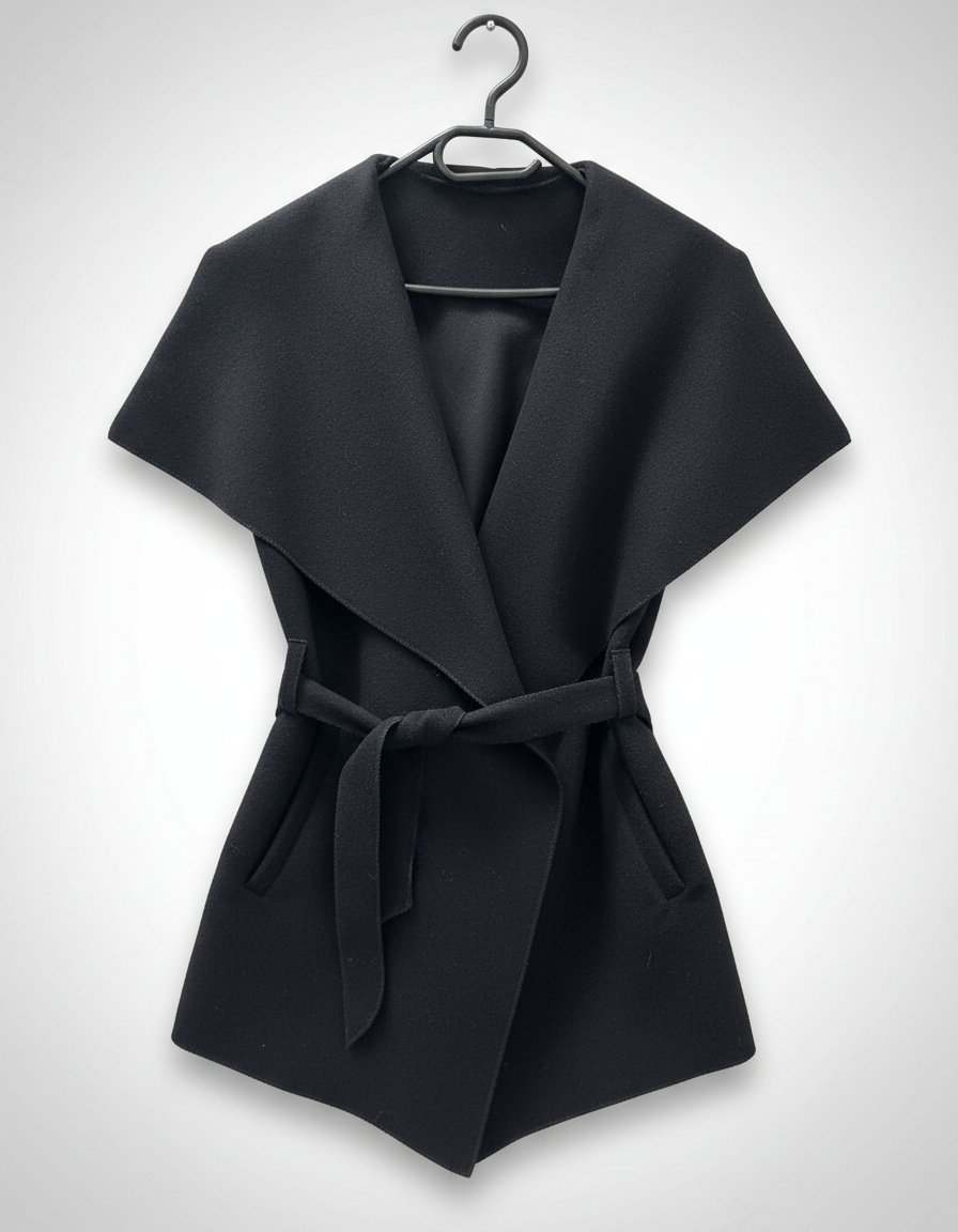 Veste portefeuille en mélange de laine double face 