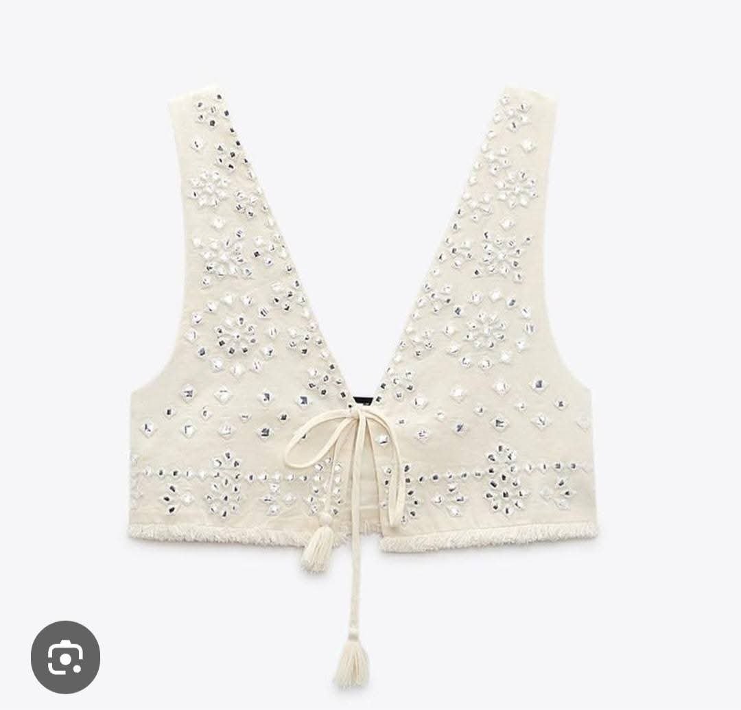 Gilet brodé zara neuf 