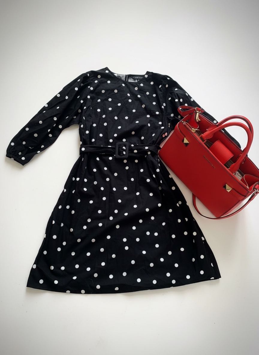 Robe pointillé new look(trois quarts)