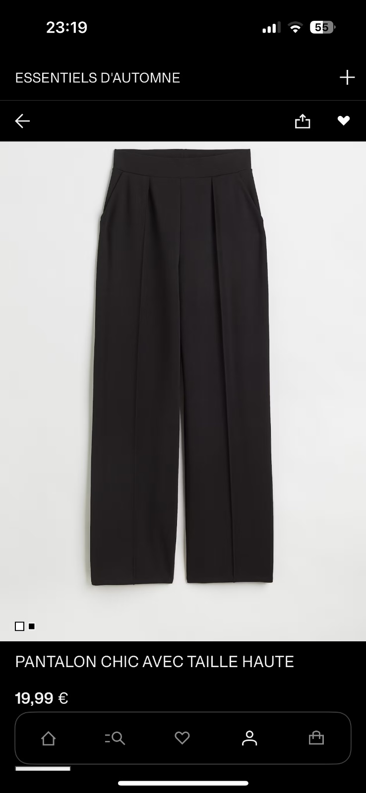 Pantalon noir large 