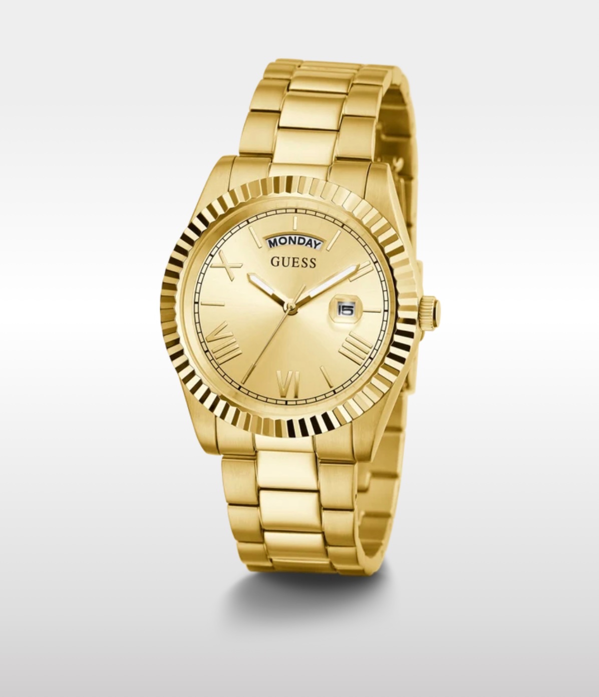 Montre GUESS Mens Gold Tone Day/Date Watch
