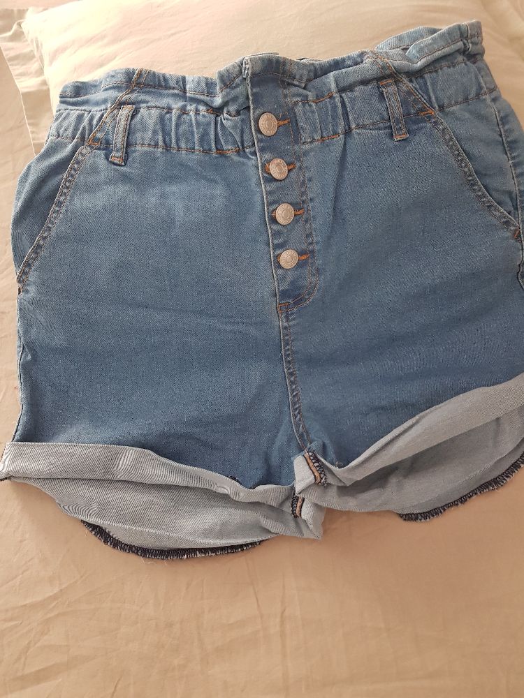 Short femme jean délavé 