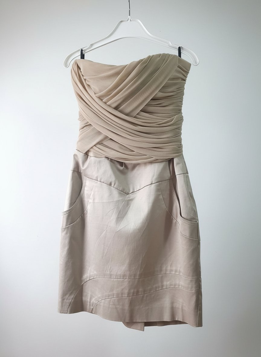 Robe bustier de couleur beige/champagne de la marque Bebe taille s.