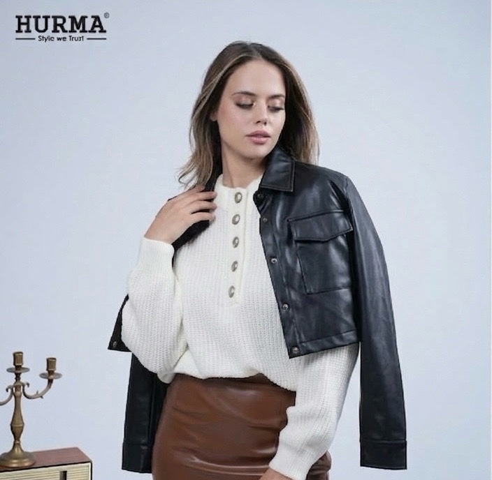 Veste cuir cropped