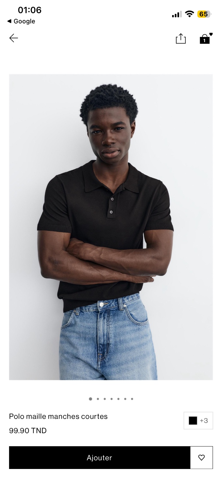 Polos noir pull and bear