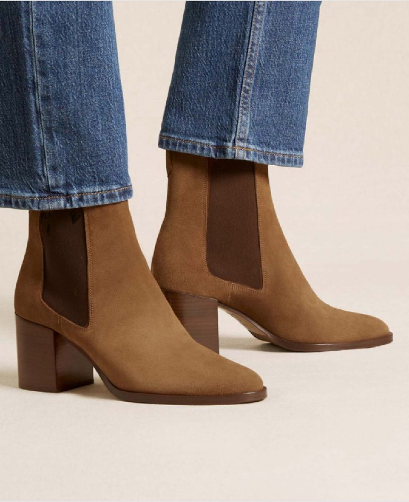 Bottes talons en daim