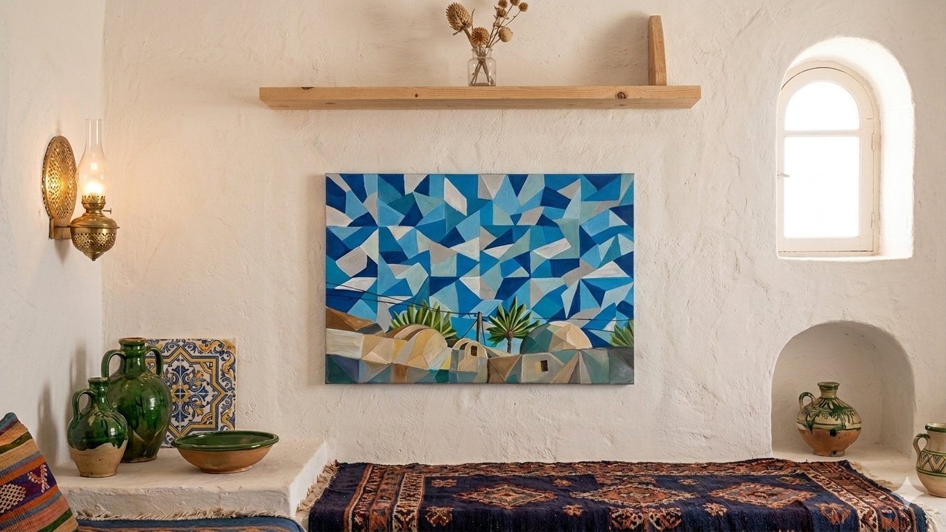Tableau architecture djerbienne traditionnel 