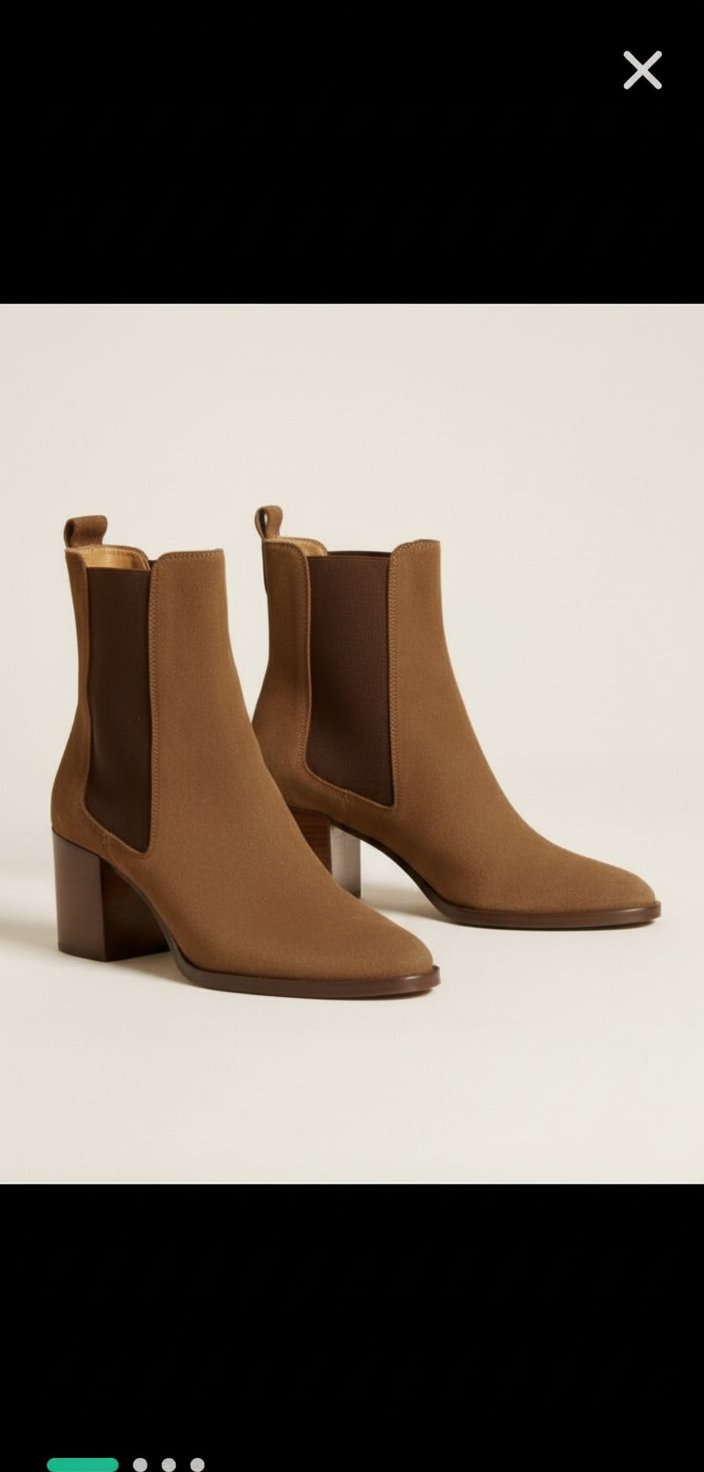 Bottines demi talon daim