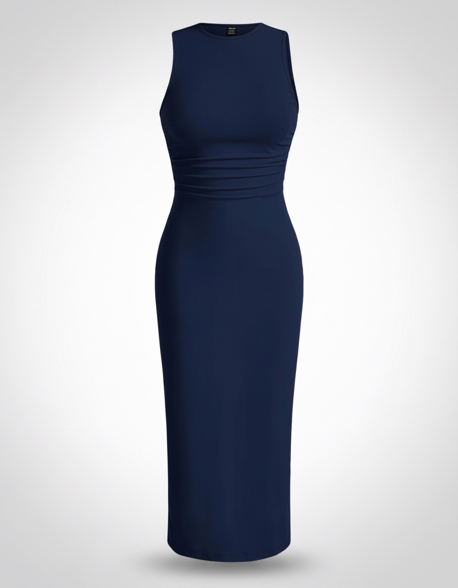 Robe bodycon coton bleu marine Shein