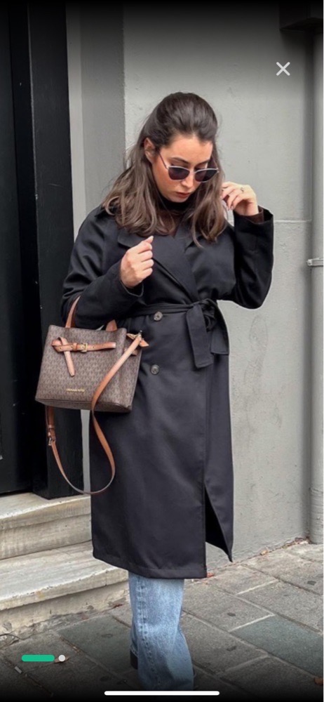 Trench noir STRADIVARIUS 