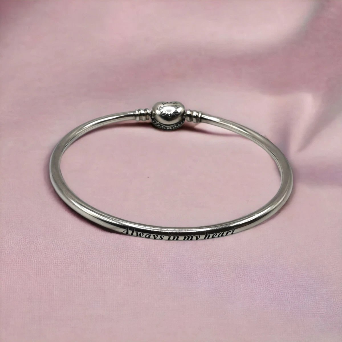 Pandora originale gravée Always in my heart sertie en cristaux Swarovski 