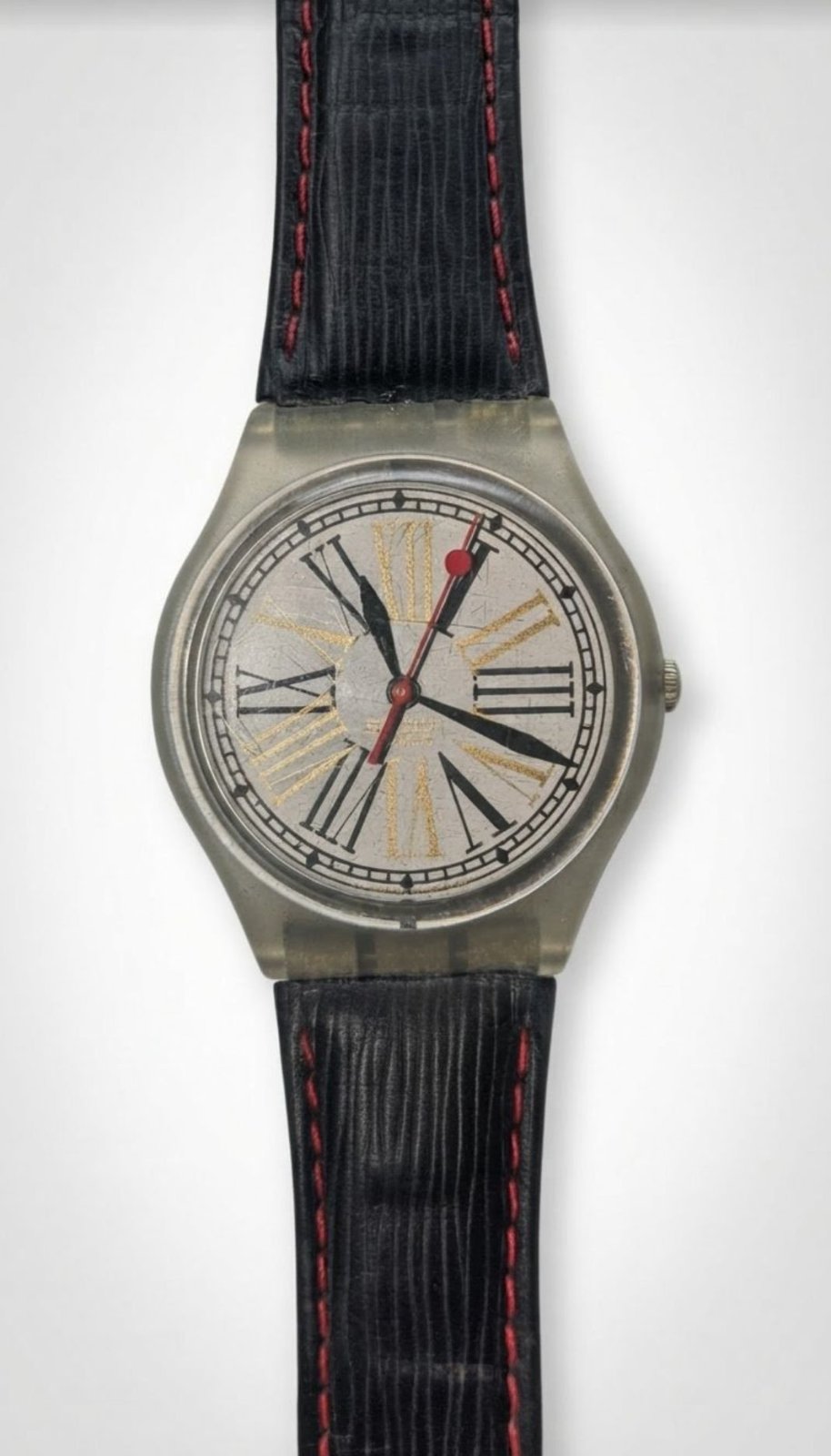 SWATCH Swiss watch original en chiffre romain en véritable cuir 