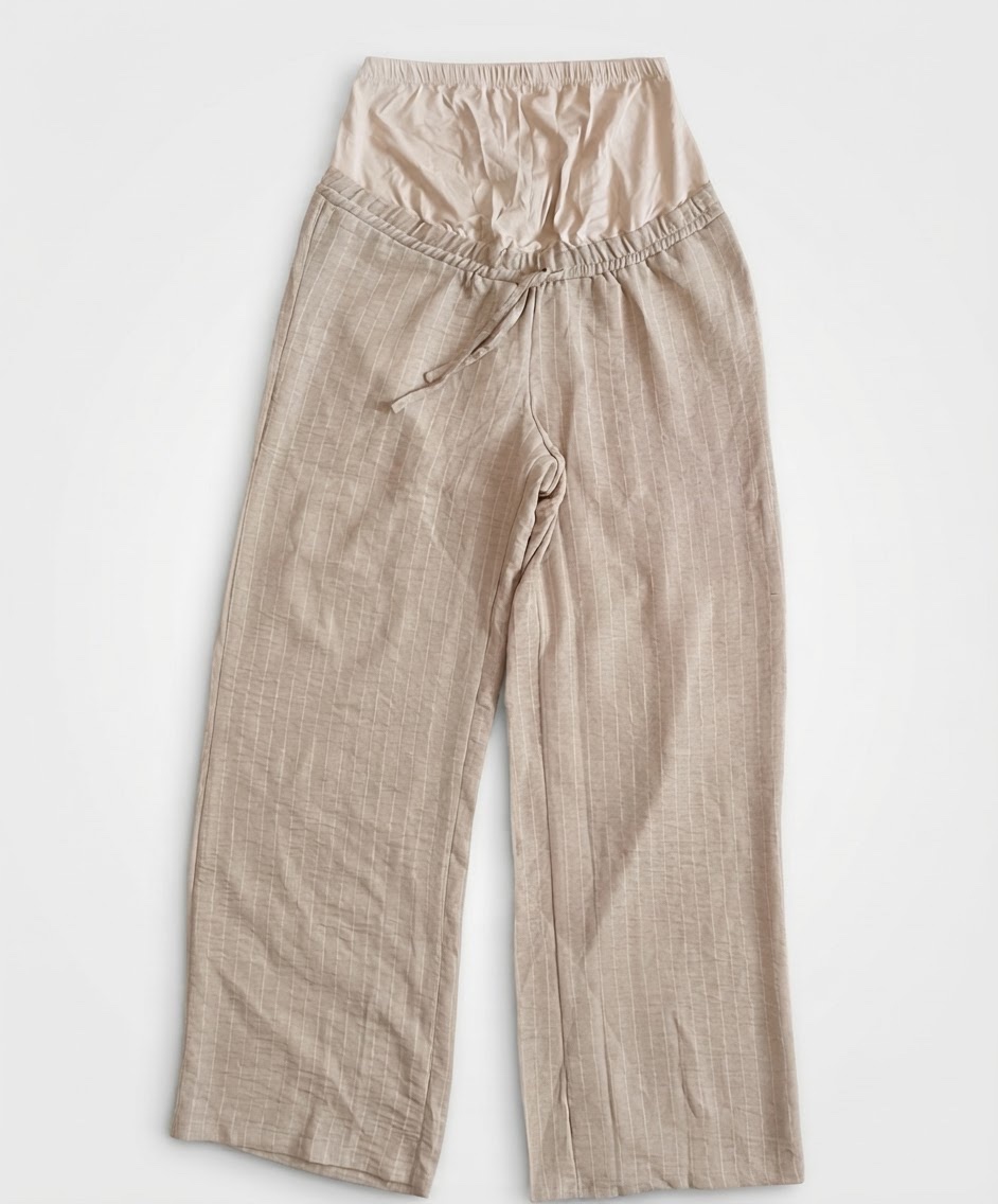 Pour les maman 🤰😻😻 Pantalon maternité large rayé beige — taille M (autres tailles dispo) — jamais porté