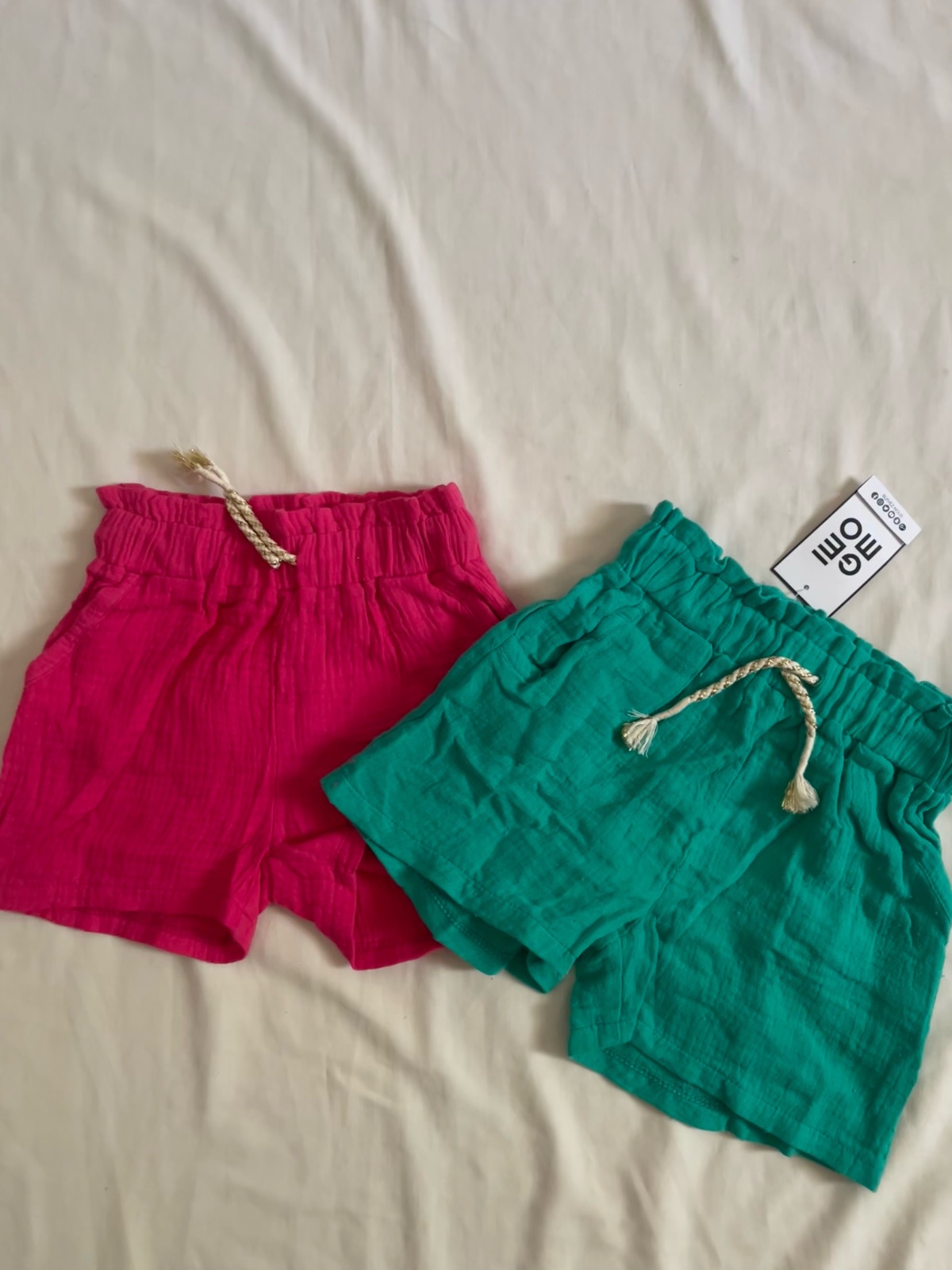 Shorts gemo gaze de coton enfant — 2 coloris — tailles 4 à 12 ans dispo — neufs avec étiquette