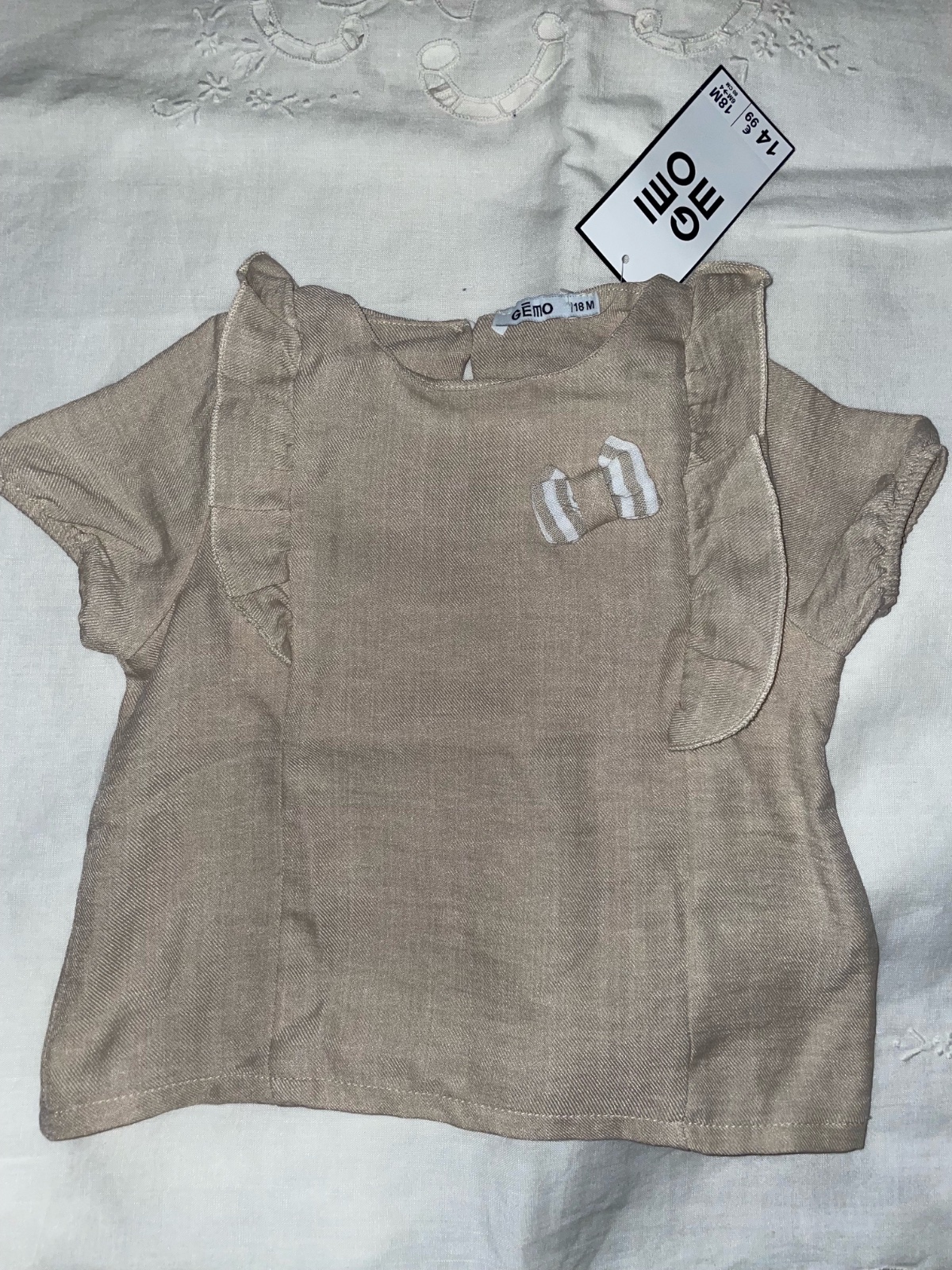 Blouse bébé fille Gémo neuve avec étiquette (taille dispo entre 6 mois jusqu'a 4 ans)