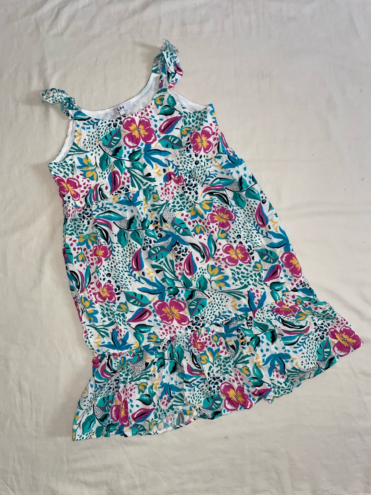 Robe estivale fleurie tropicale fille — 10 ans (autres tailles dispo) — jamais portée