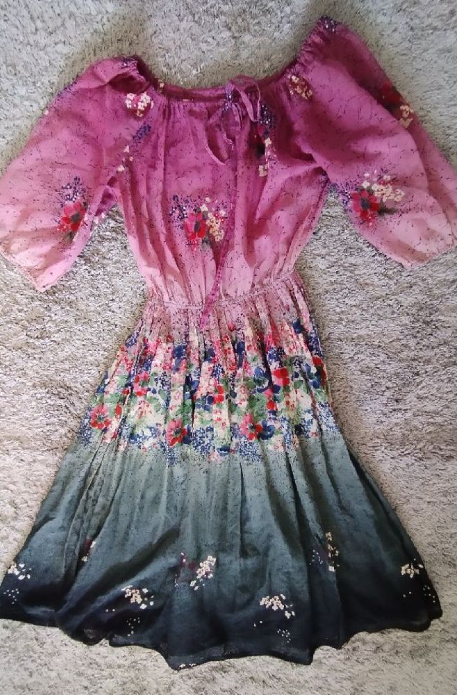 Robe mi longue imprimée fleurs 