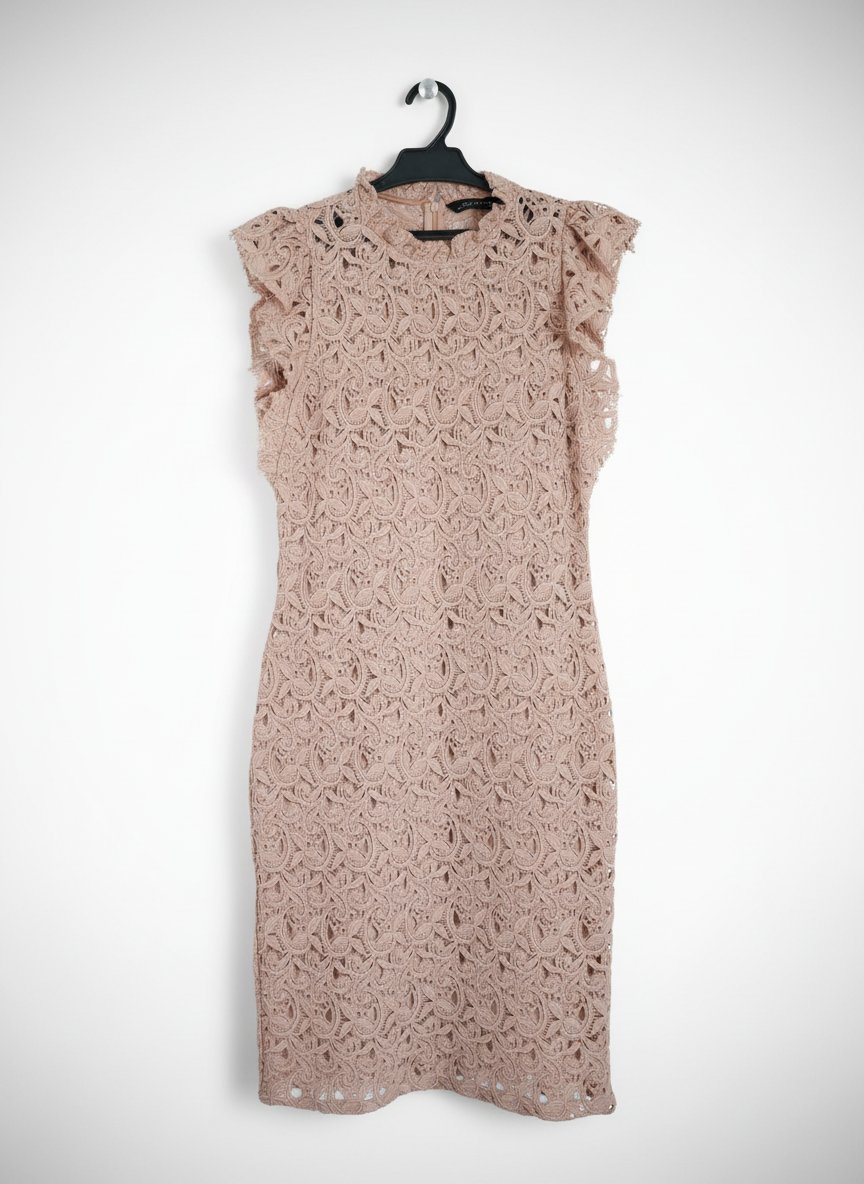 Robe ZARA en dentelle beige taille L