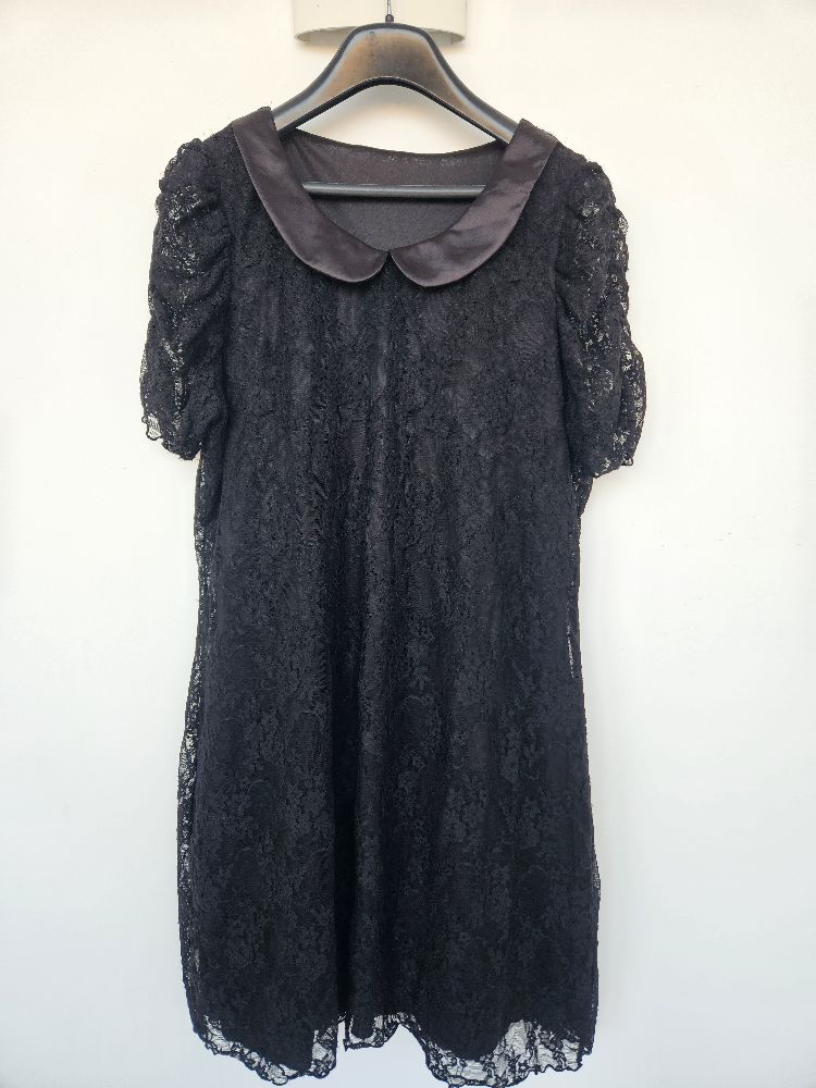 Robe col Claudine Noire en guipure
