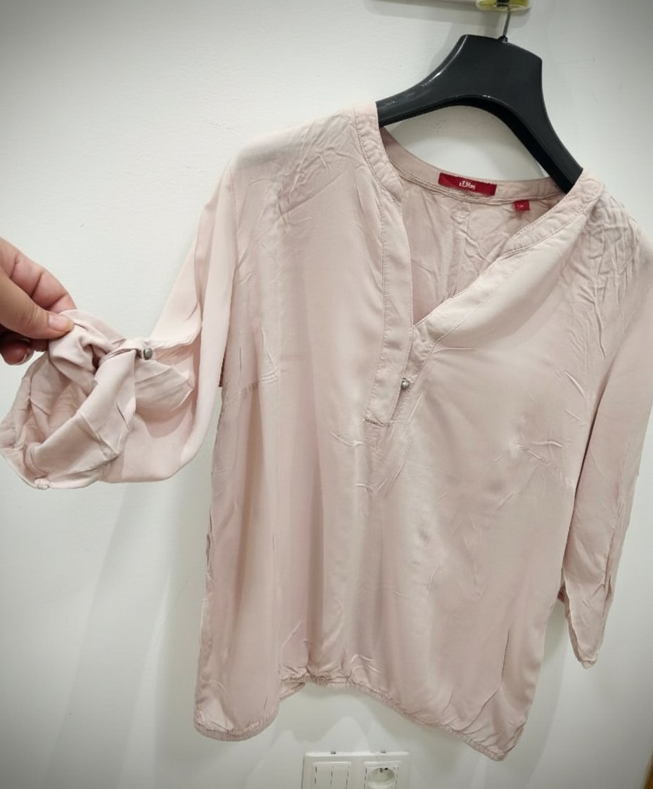 Chemisier rose poudré claire à manches retroussables de la marque S.Oliver taille 42 trés peu utilisée 