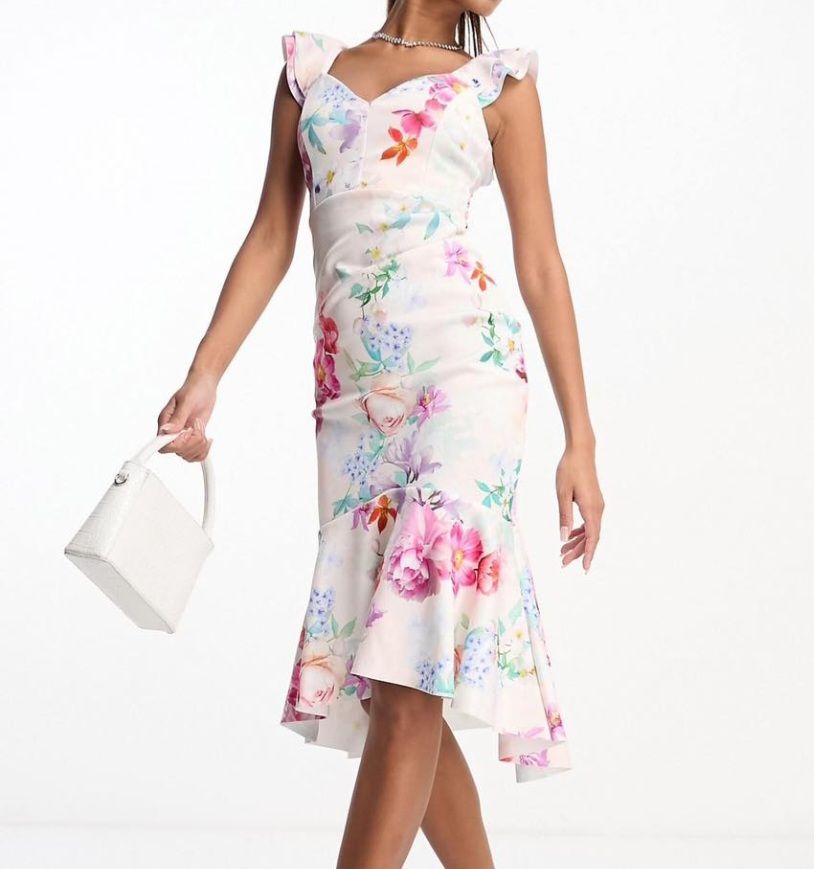 Robe 👗 fleuri 🌸 mini-longue taille 42 JAMAIS PORTEE