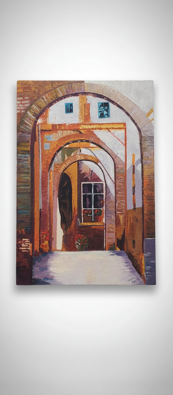 Tableau décoratif style méditerranéen / italien peinture a l’huile 