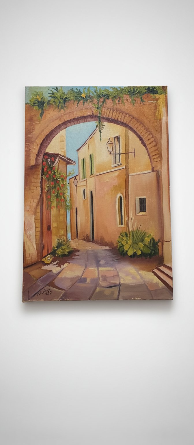 Tableau décoratif style méditerranéen / ruelle italienne