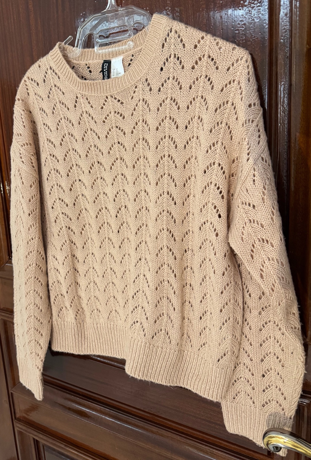 Pull ajouré rose poudré - Style bohème / Romantique