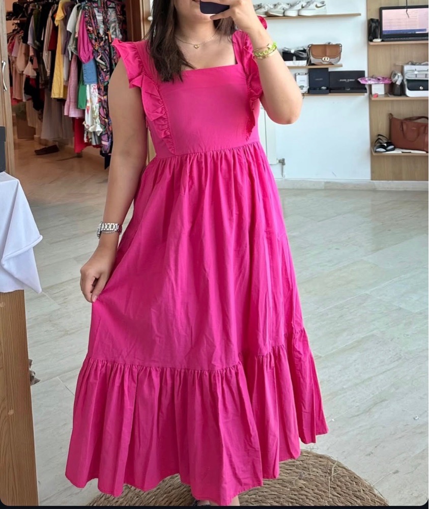 Robe mi-longue Rose fushia