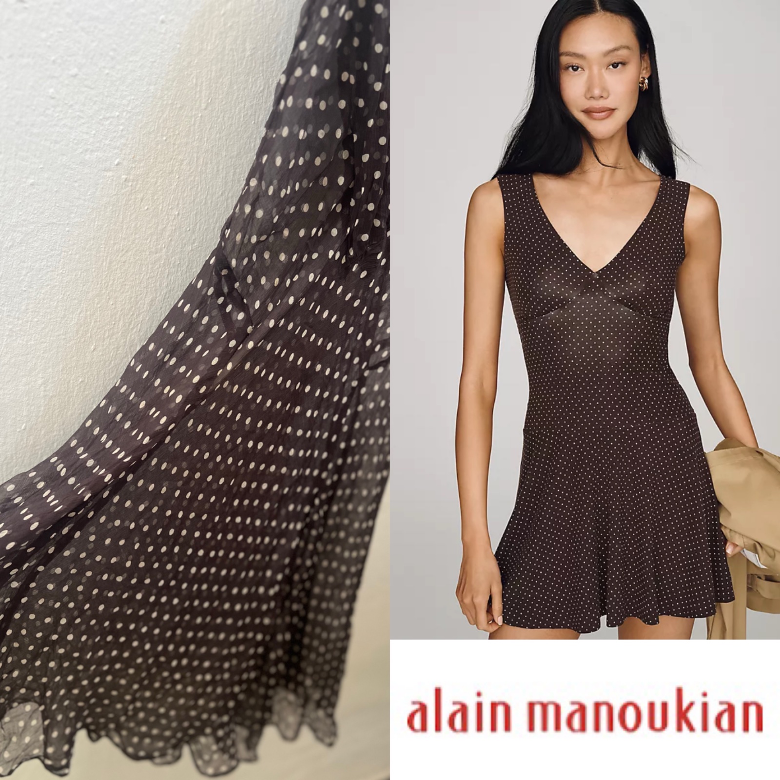 Robe légère à pois vintage alain manoukain