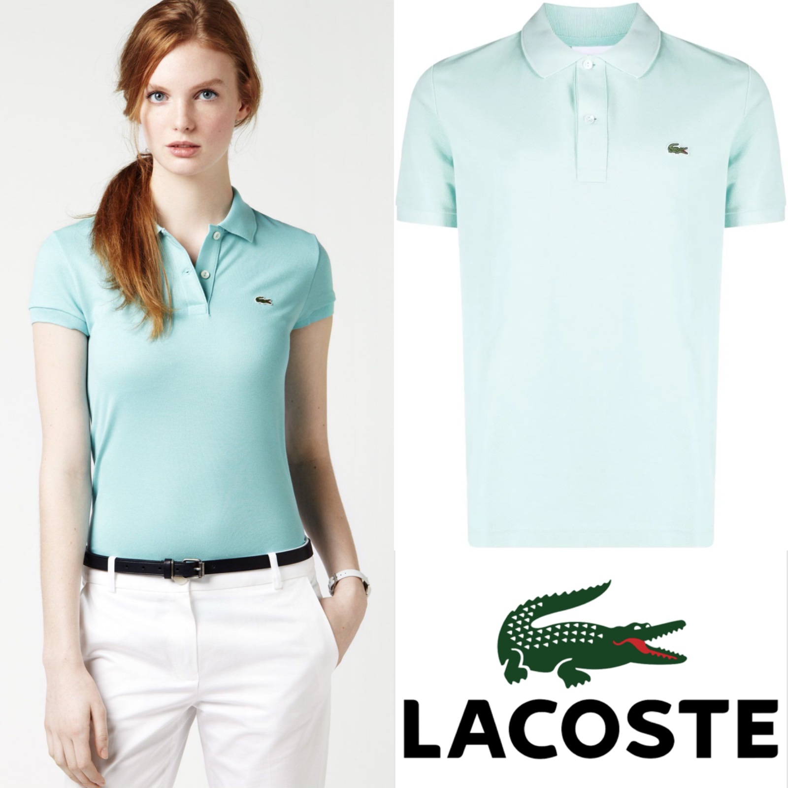 Polo Lacoste bleu clair