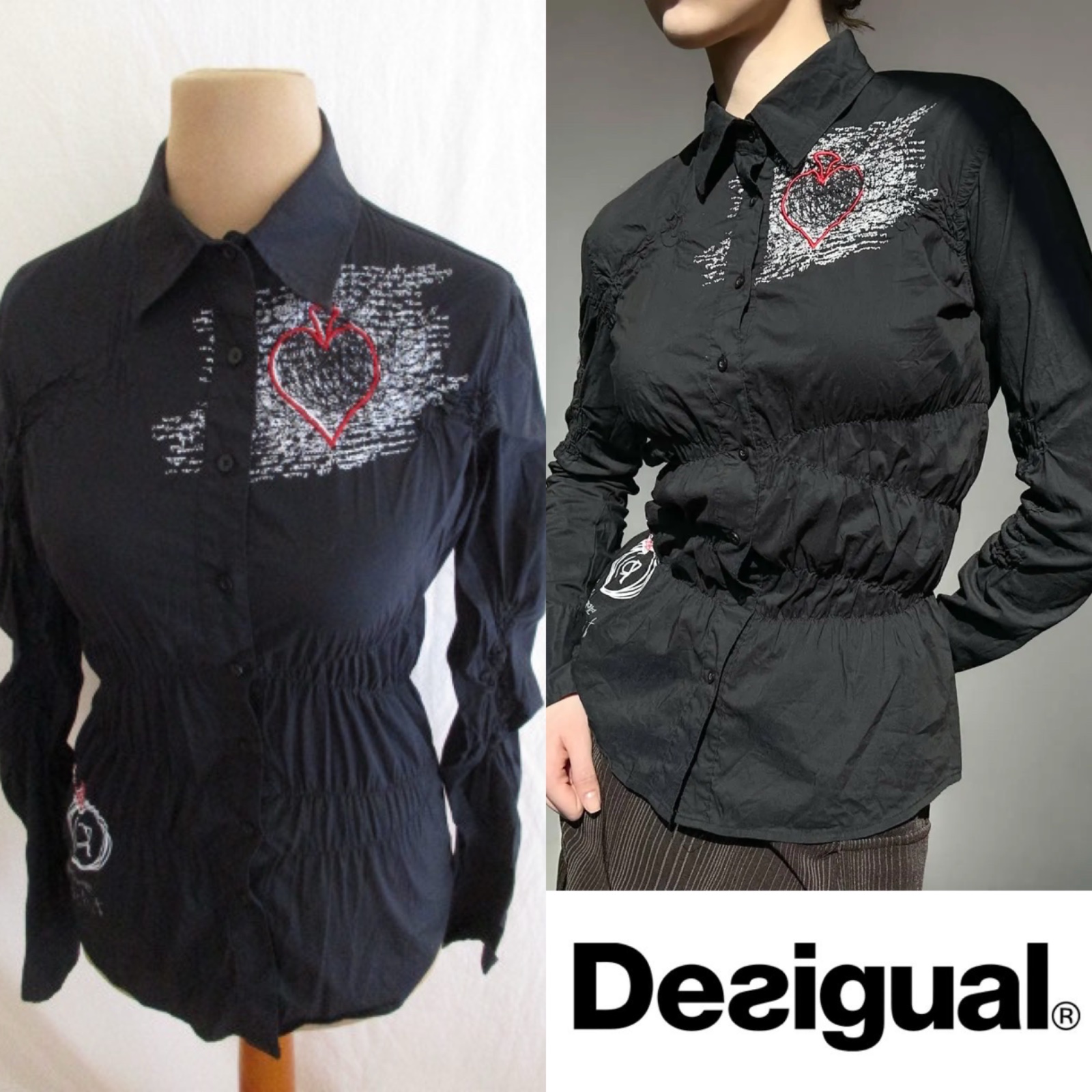Élégante chemise noire Desigual 