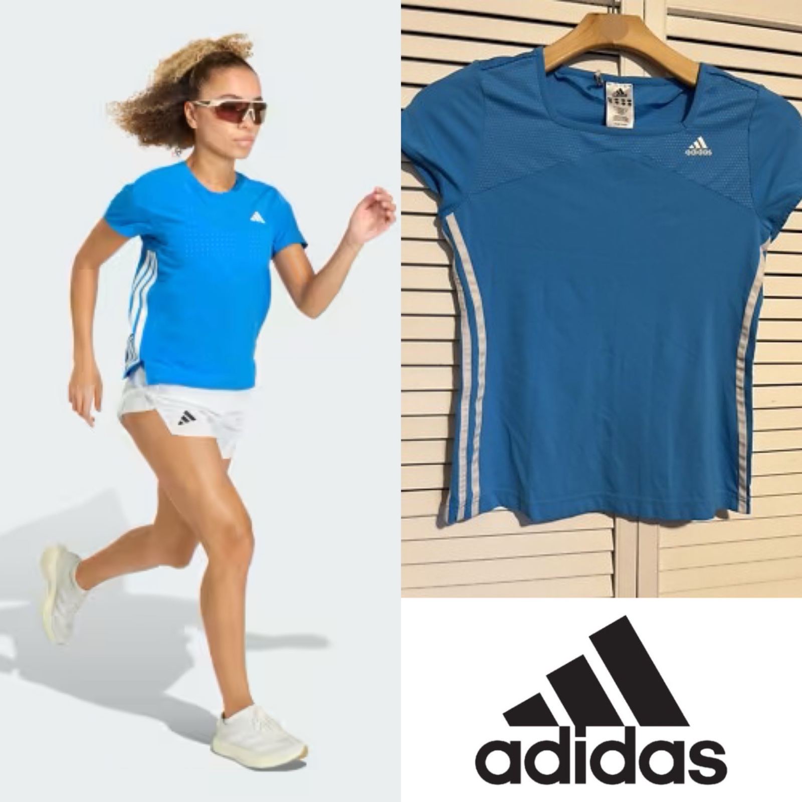 T-shirt de sport Adidas bleu – Climalite