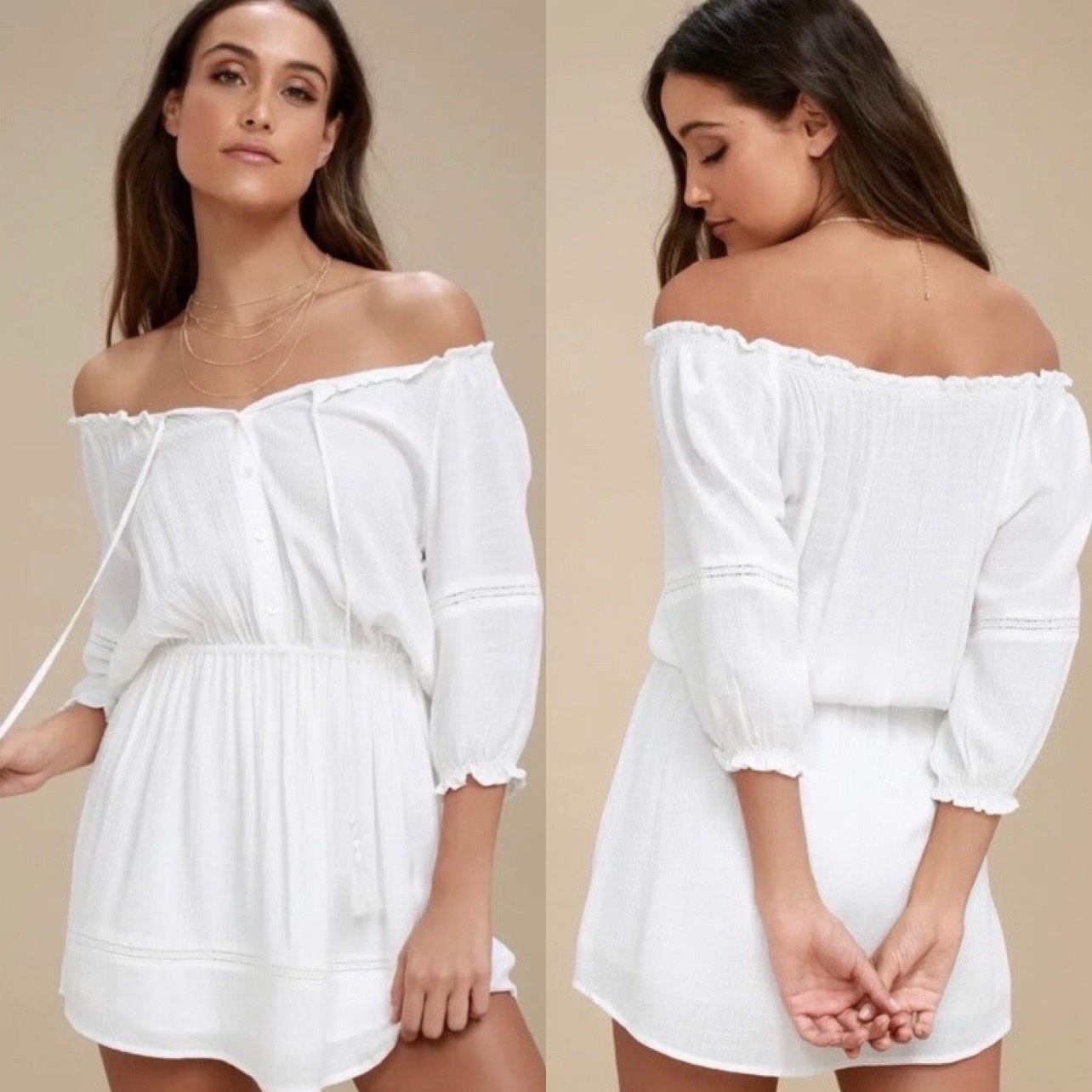 Combishort blanc style bohème chic