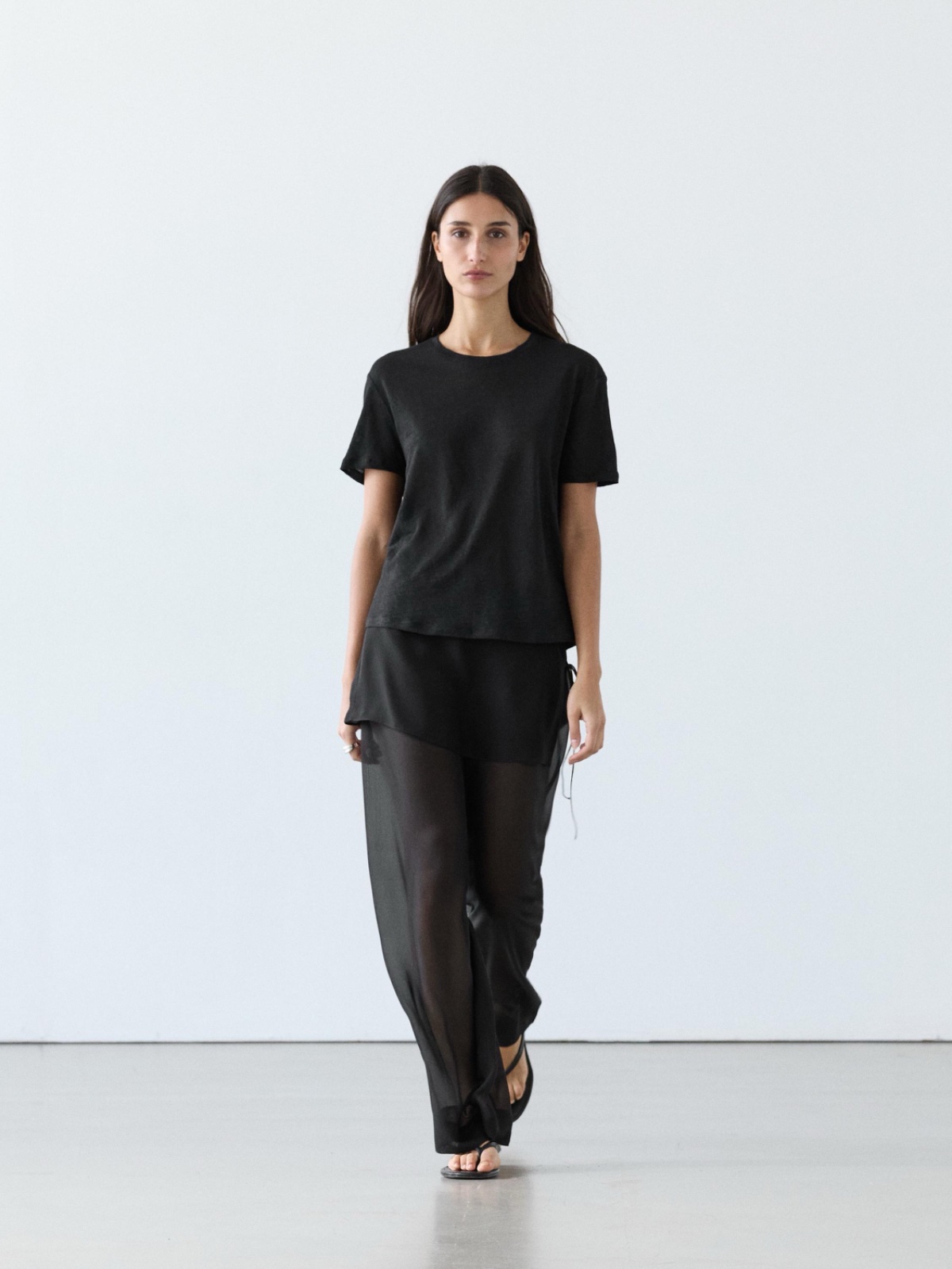 T-shirt basique vert - Massimo Dutti