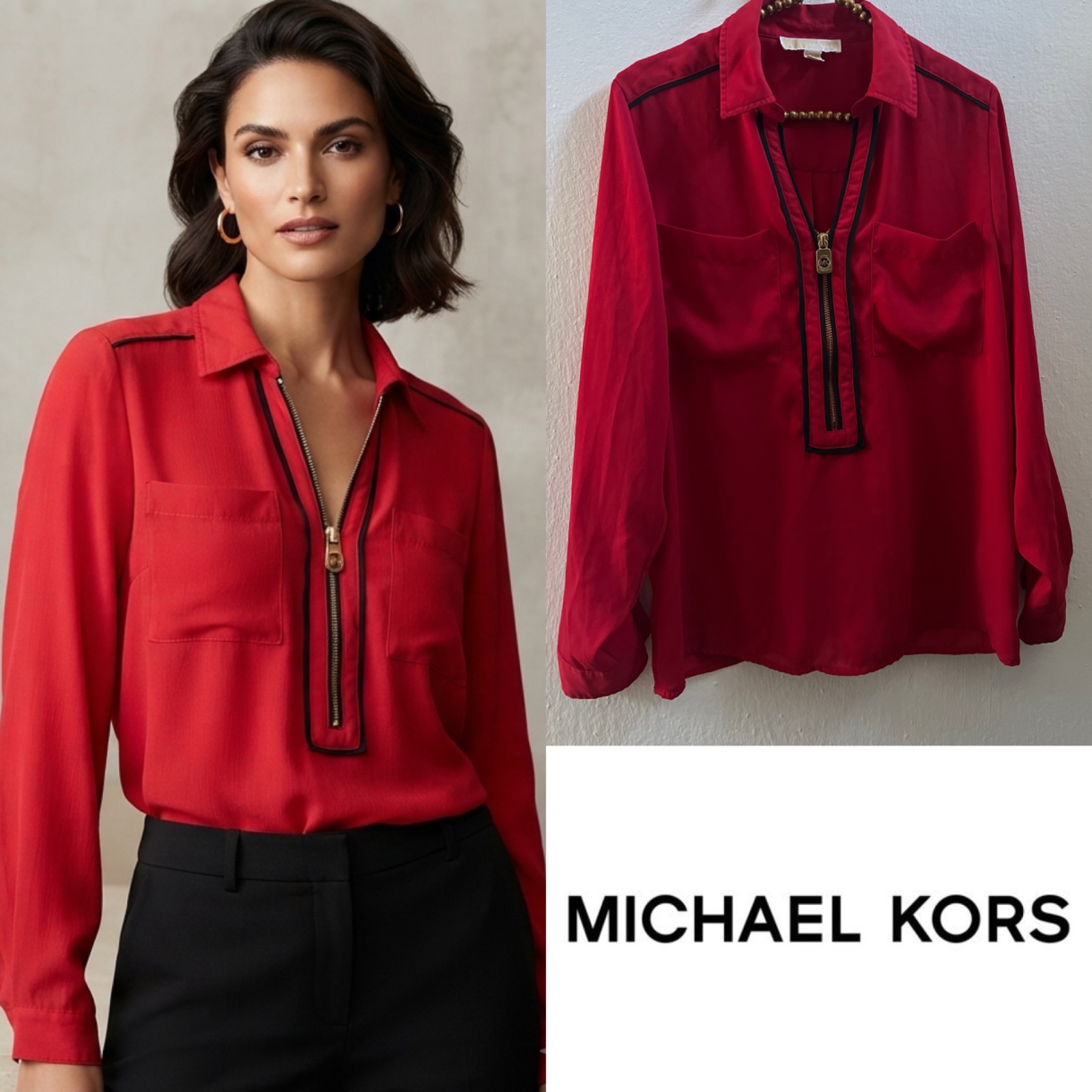 Chemisier Michael Kors Rouge – Chic & Élégant