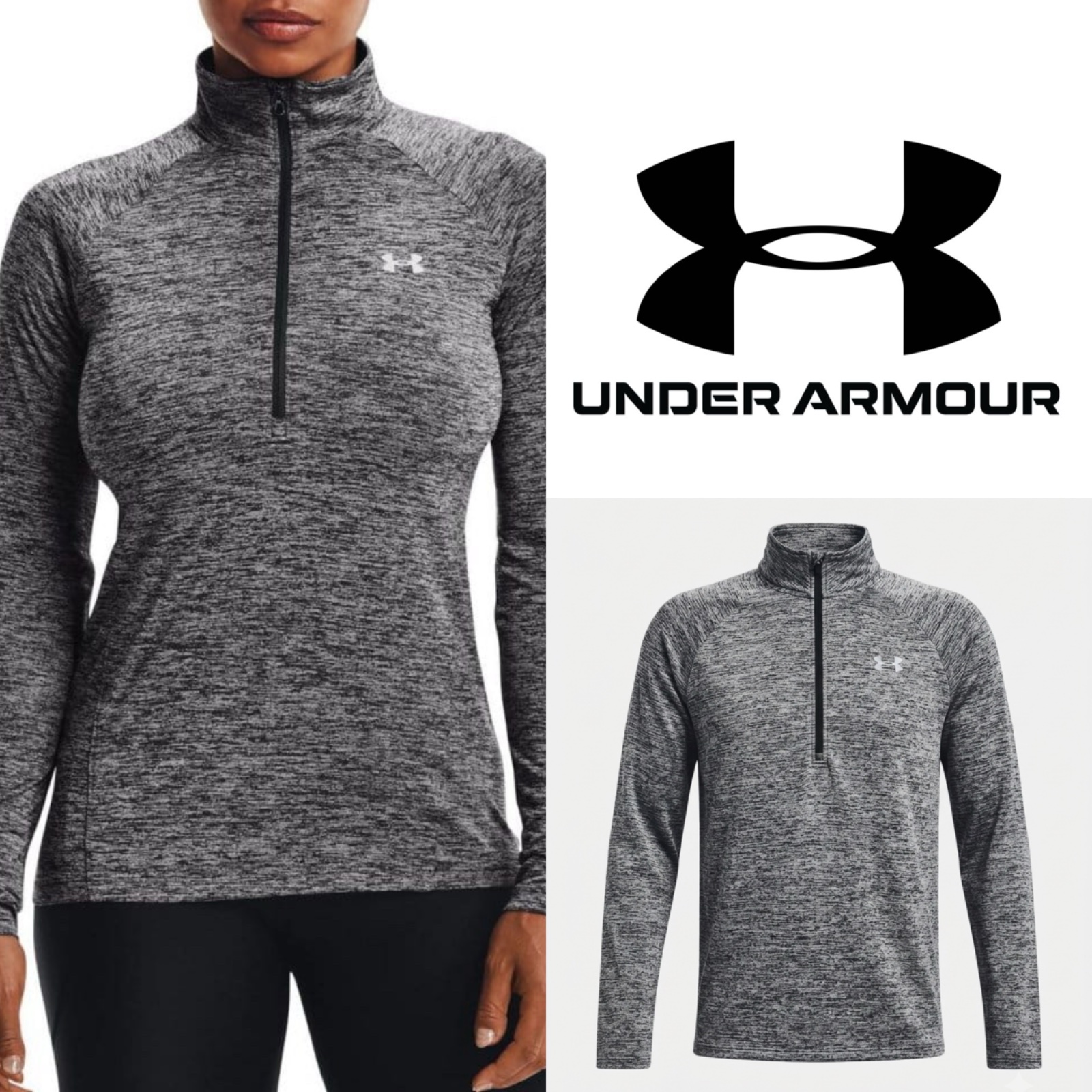 Haut de sport 1/4 Zippé Under Armour Gris
