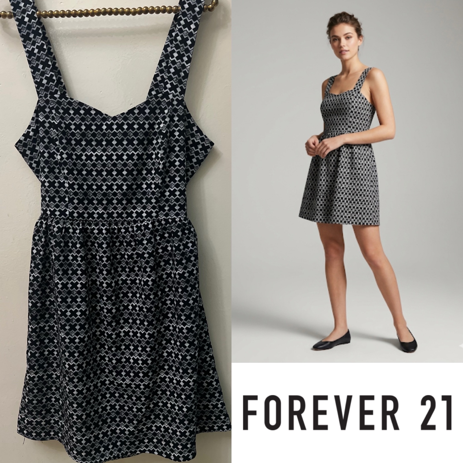 Robe patineuse Forever 21 – Noir et Blanc 