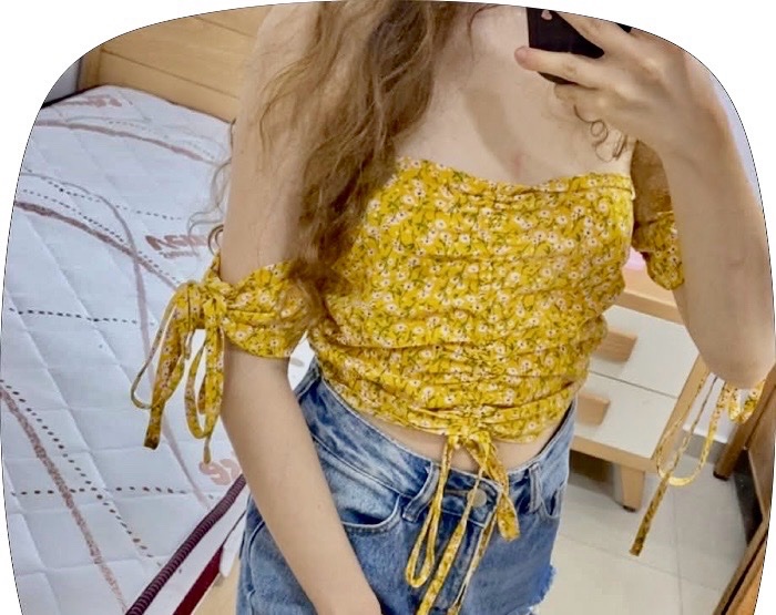Crop top floral 💛