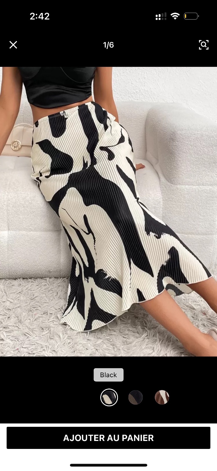 Jupe style zebre taille L