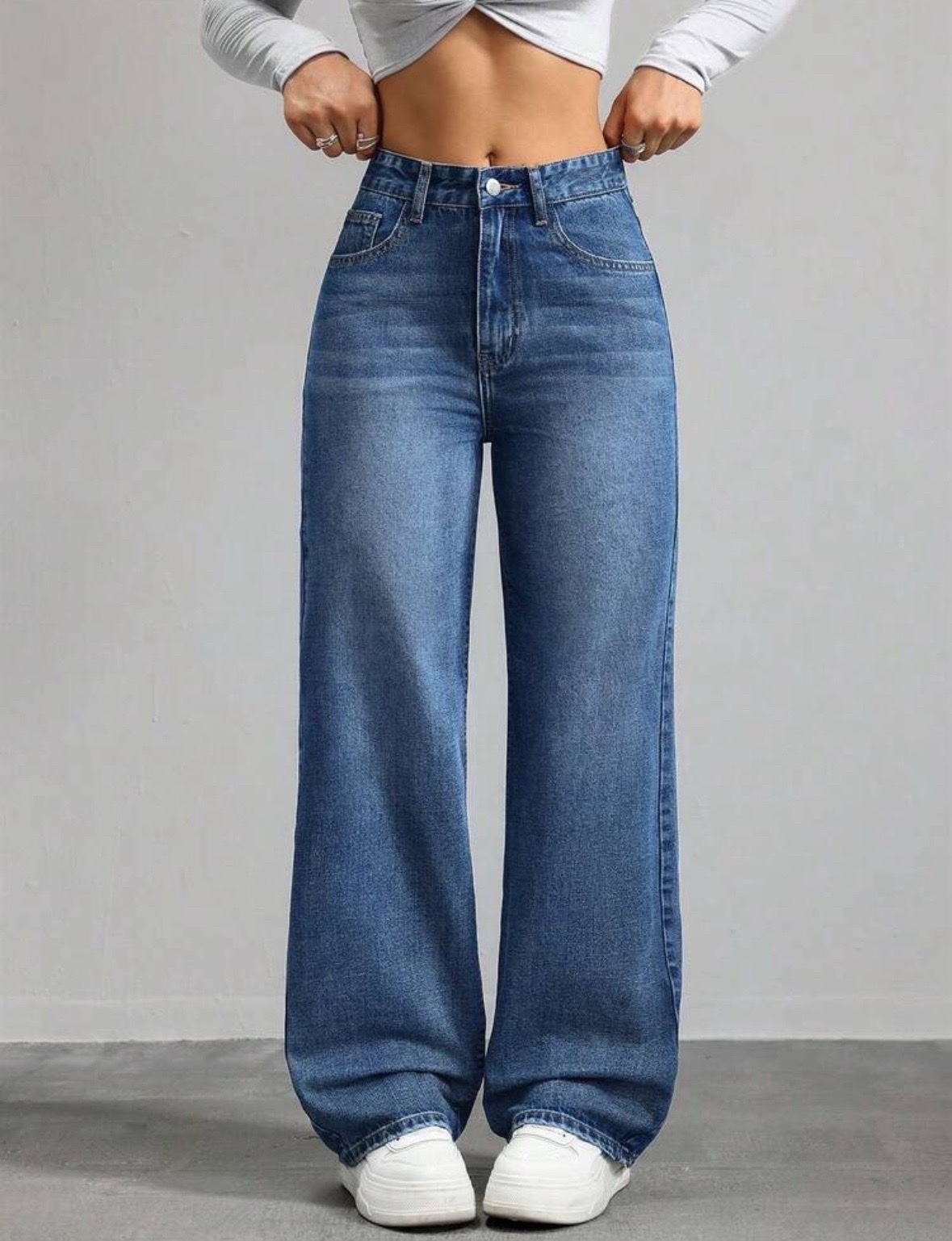 Jean large bleu