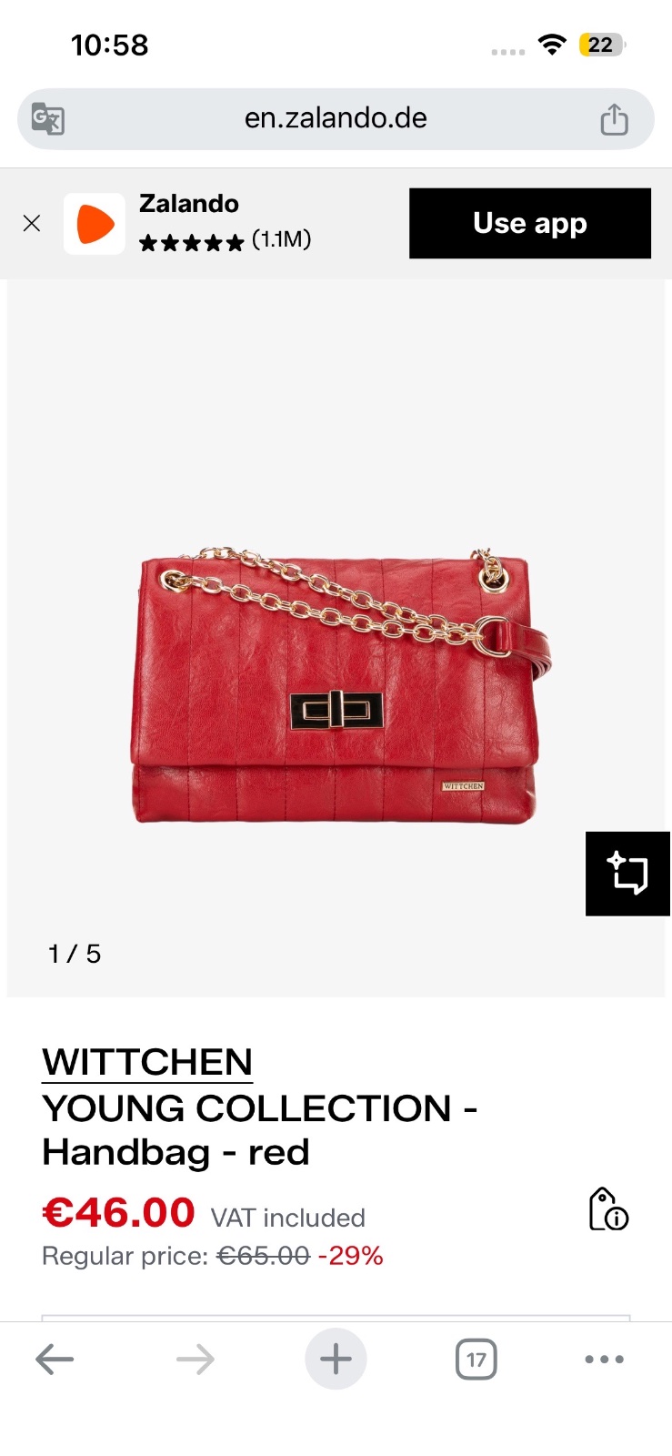 Sac à main rouge avec etiquette