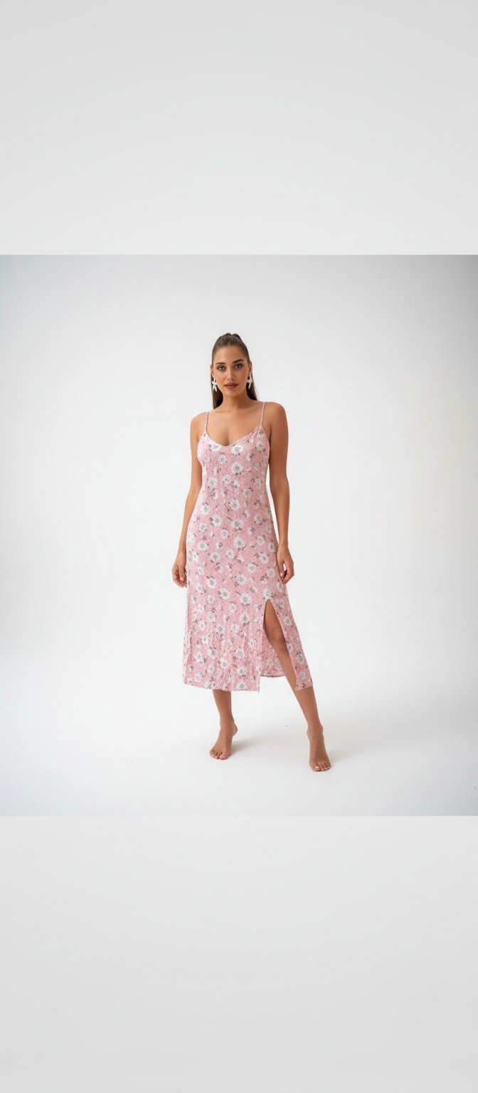 Robe rose fleurie