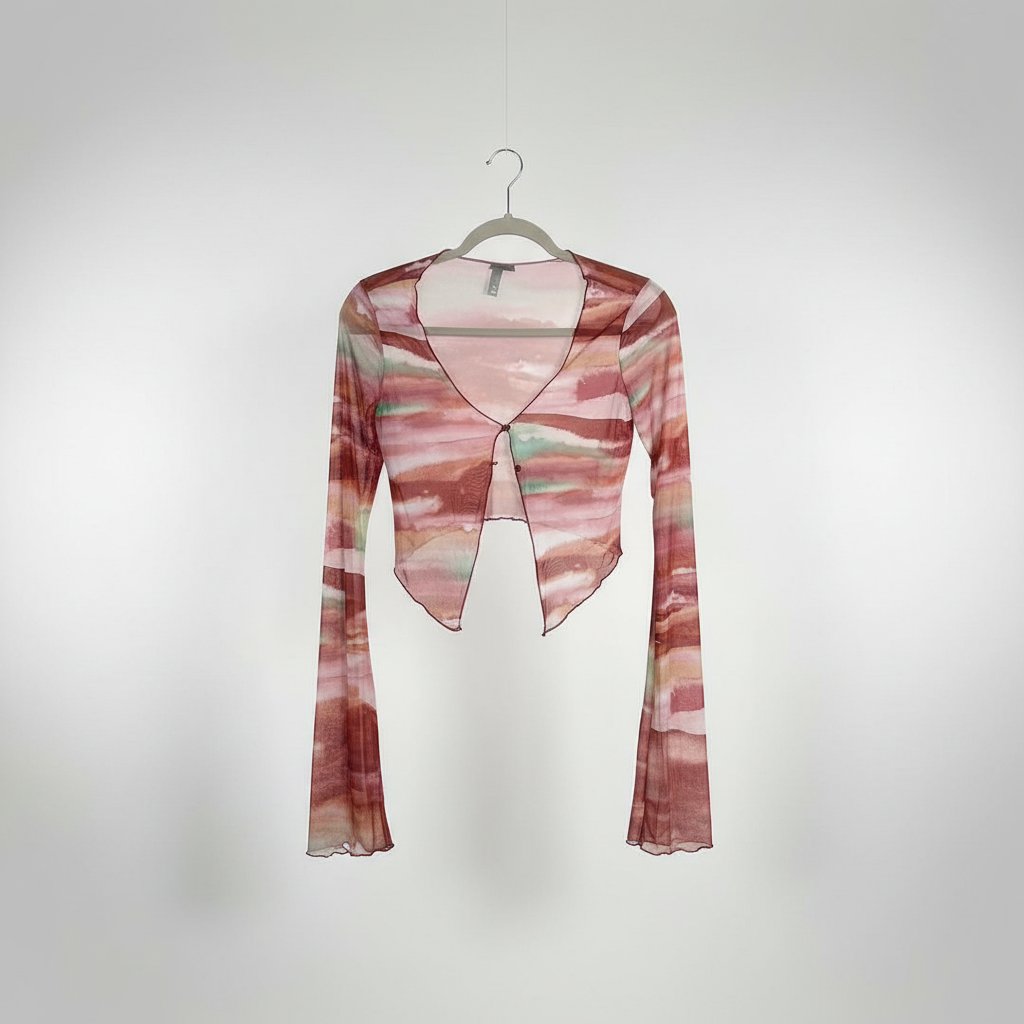 Gilet mesh tie dye Y2K rose ✨