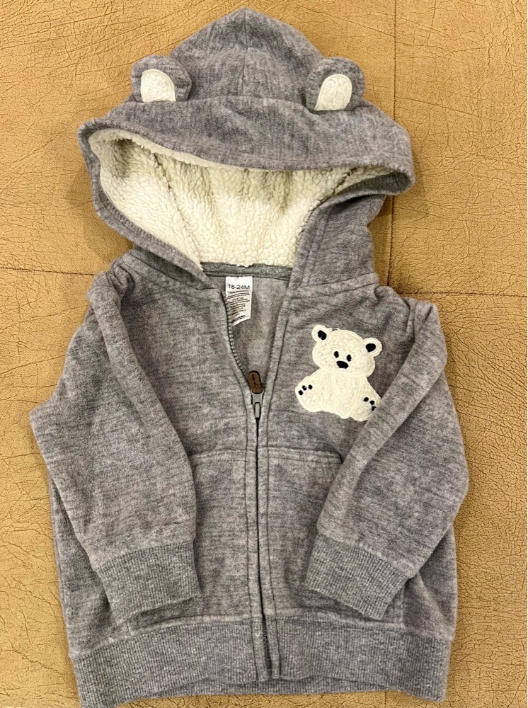 Gilet en  gris mbatna avec cappuche pr bb garçon de la marque George